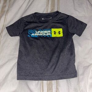 Under Armour Kids Charcoal and Neon Yellow Tee